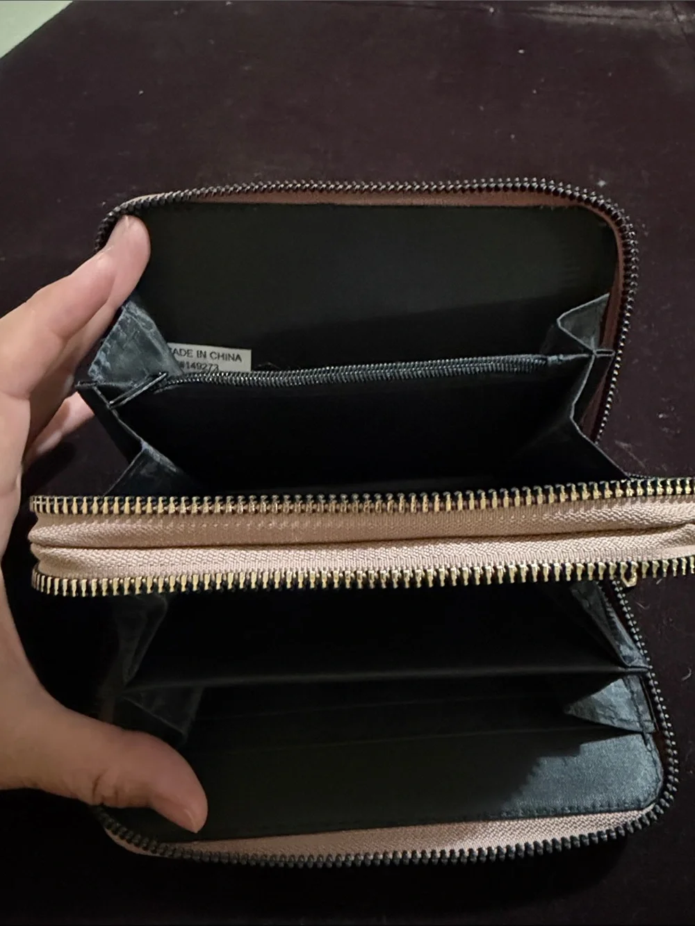 Rampage Quilted Pebble Zip Wallet - Blush Pink with Gold Hardware